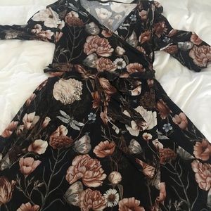 Dragonfly Floral Wrap Dress